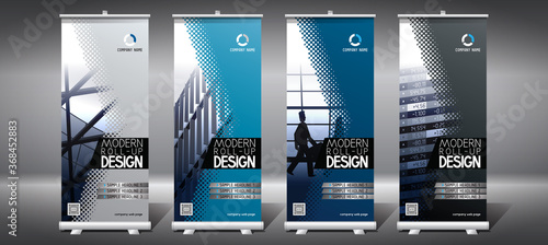 Roll-up templates (85x200 cm) - modern office buildings photo