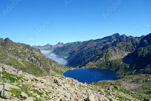 Lake Artouste is a natural lake, of glacial origin, from the Ossau valley in the Pyrénées-Atlantiques, France
