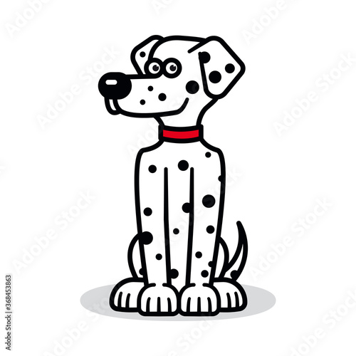 Cartoon dalmatian dog character vector illustration