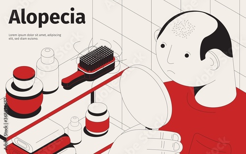 Baldness Alopecia Isometric Background