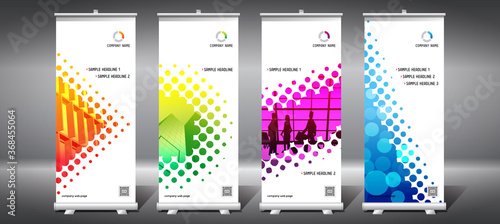 Roll-up templates (85x200 cm) - modern office buildings, skyscrapers