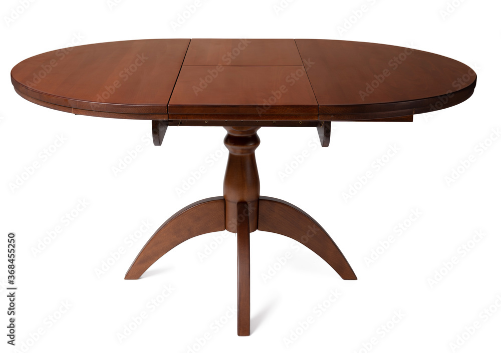 Oval wooden classic table isolated on white Oval wooden classic table isolated on white