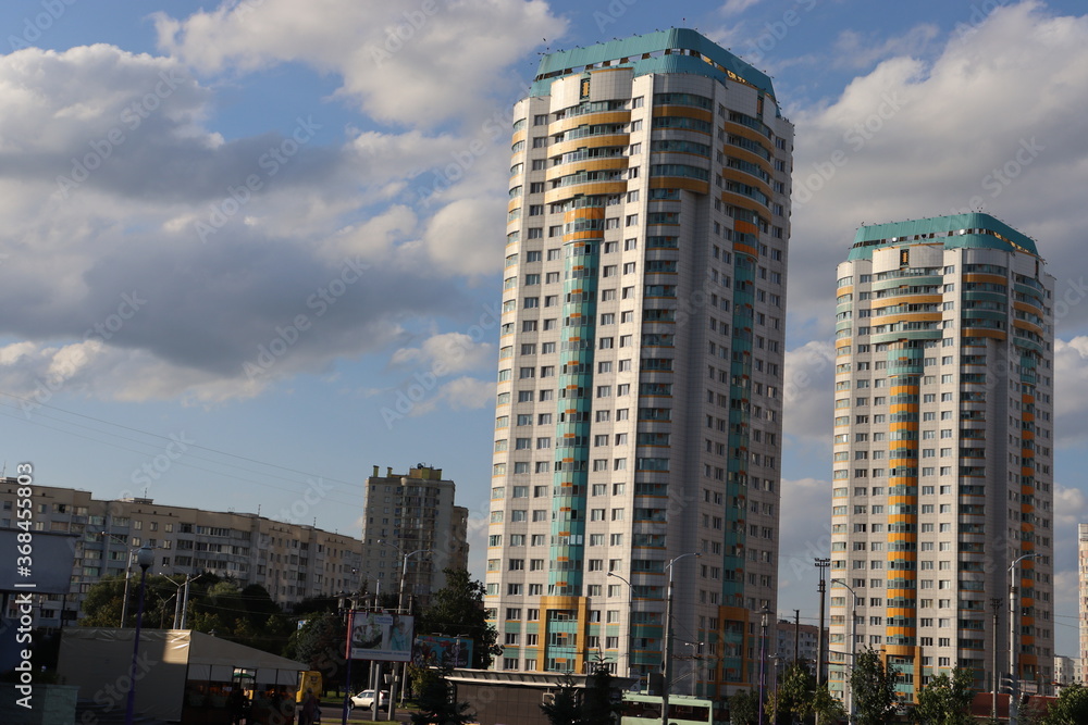 Obraz premium eastern european residential buildings view