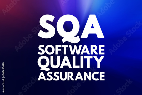 SQA - Software Quality Assurance acronym, business concept background