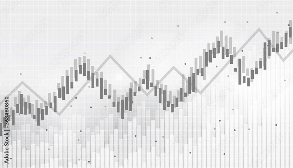 Abstract financial chart with uptrend line graph in stock market on