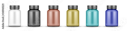 Glossy Clear Glass Medicine Drugs Bottle Set
