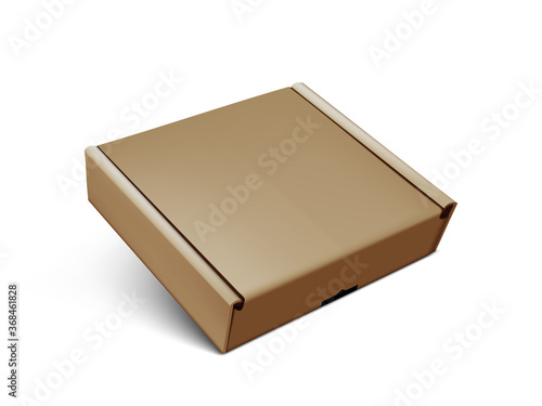 Empty Cardboard Box Isolated On White Background