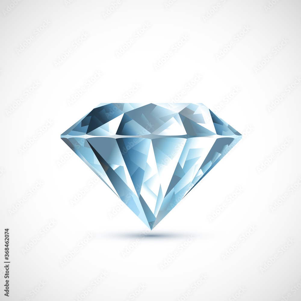 Precious blue diamond Isolated on white background. Precious blue diamond Isolated on white background.