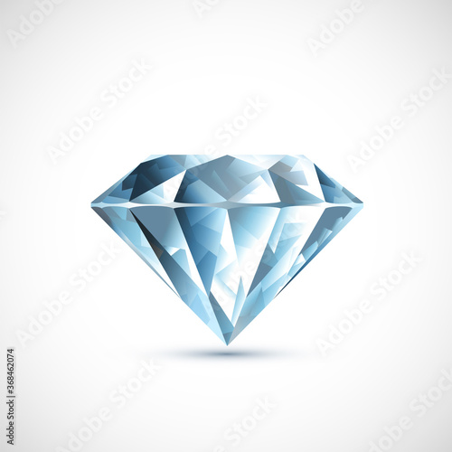 Precious blue diamond Isolated on white background.