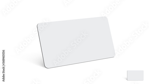 3D Realistic Blank White Plastic Credit Card