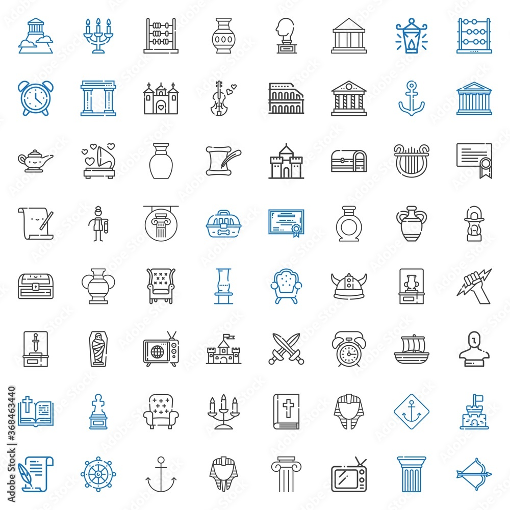 antique icons set antique icons set