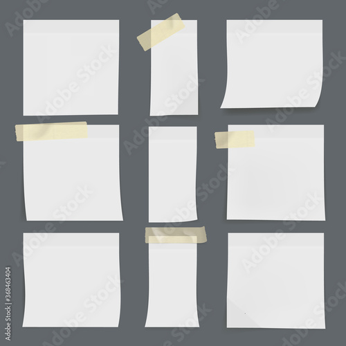 Set Of White Sticky Notes On Wall