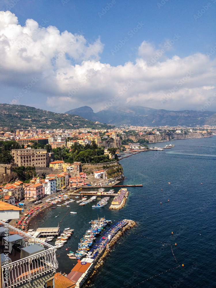 Beautiful town of Sorrento, in the region of the Amalfi Coast, near Napoli, Italy.