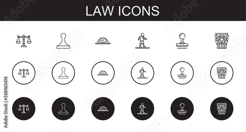 law icons set