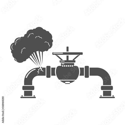 Gas Leak Pipe Icon - Vector Illustration