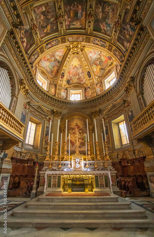 Rome, Italy - home of the Vatican and main center of Catholicism, Rome displays dozens of historical, wonderful churches. Here in particular the San Marcello al Corso basilica 