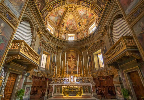 Rome  Italy - home of the Vatican and main center of Catholicism  Rome displays dozens of historical  wonderful churches. Here in particular the San Marcello al Corso basilica 
