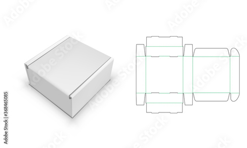 Box With Flip Lid Packaging Die Cut Template