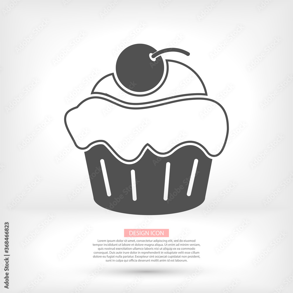 Cupcake vector icon. Two-tone version of cupcake vector icon on white and black background. vector icon Small cake designed to serve one person vector icon . Cupcake vector icon. Two-tone version of cupcake vector icon on white and black background. vector icon Small cake designed to serve one person vector icon .