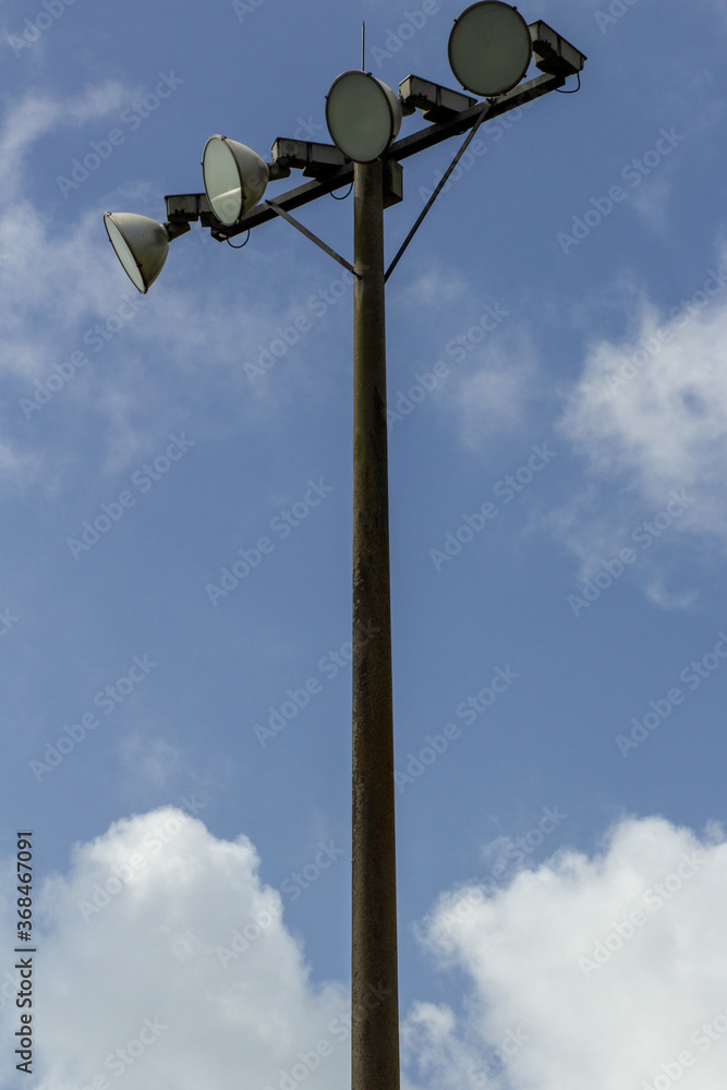 Stadium lighting at a sports complex in Conroe, TX.