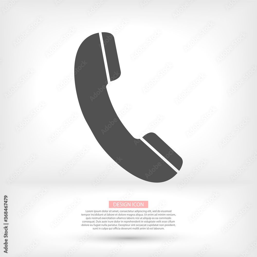 Phone vector icon in trendy flat style isolated on grey background. Handset vector icon with waves. Telephone symbol for your design, logo, UI. vector icon illustration Phone vector icon in trendy flat style isolated on grey background. Handset vector icon with waves. Telephone symbol for your design, logo, UI. vector icon illustration