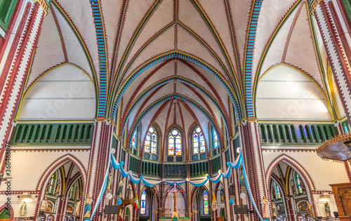 Saint Mary's Catholic Cathedral of red brick (Construction between 1895 and 1899) on Bo Aung Kyaw Street in Botahtaung Township, Yangon, Burma (Myanmar) photo