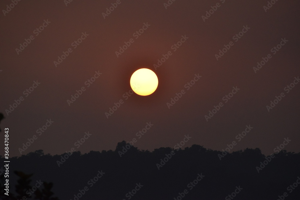 Beautiful sunset in uttarakhand india