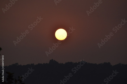 Beautiful sunset in uttarakhand india