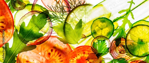 Panel kuchenny z motywem art background from sliced vegetable