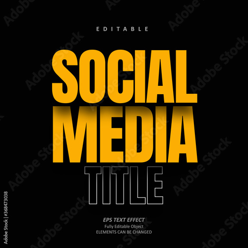 Social Media Title Yellow Editable Text Premium Vector