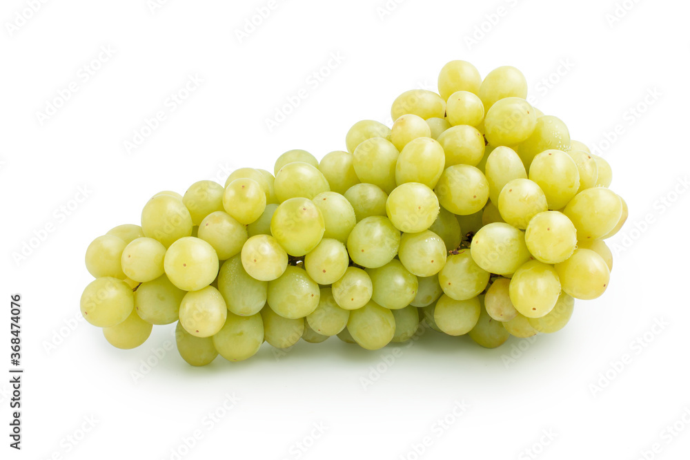 Bunch of green grape fruit isolate on white background, clipping path included. Bunch of green grape fruit isolate on white background, clipping path included.