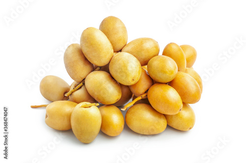 Bunch of Fresh Date Fruit isolated on white background, clipping path included.