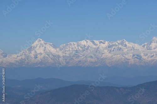 Beautiful picture of snow mountain from nainital uttarakhand india © BalamSingh