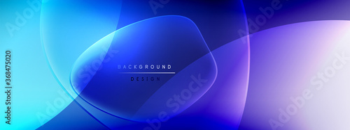 Vector abstract background - liquid bubble shapes on fluid gradient with shadows and light effects. Shiny design template for text