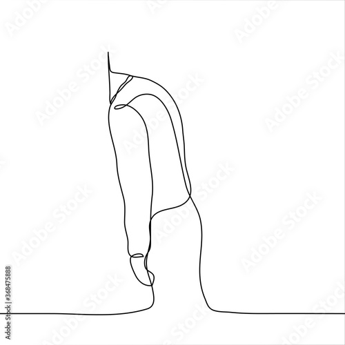 the figure of a man standing who hid his head in the wall. One continuous line art concept of stress, procrastination, apathy, fatigue