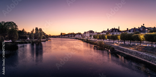 Loire valley at dusk in Montrichard