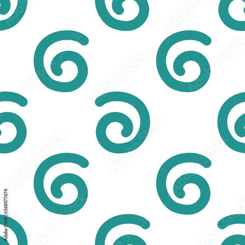Doodle Memphis seamless pattern. Swirl background. Curve stripe retro backdrop. Cute wrapping paper. Vector illustration. 