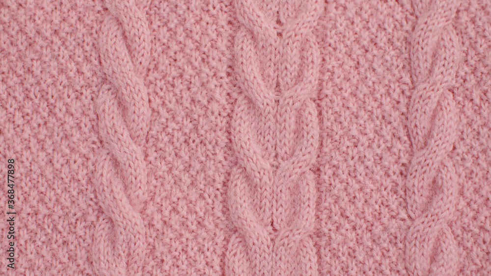 Pink wool knitted fabric
