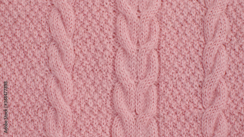 Pink wool knitted fabric