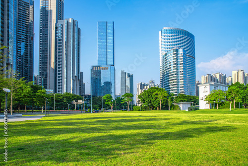 CBD architecture and urban ecological environment in Zhujiang New Town  Guangzhou  China