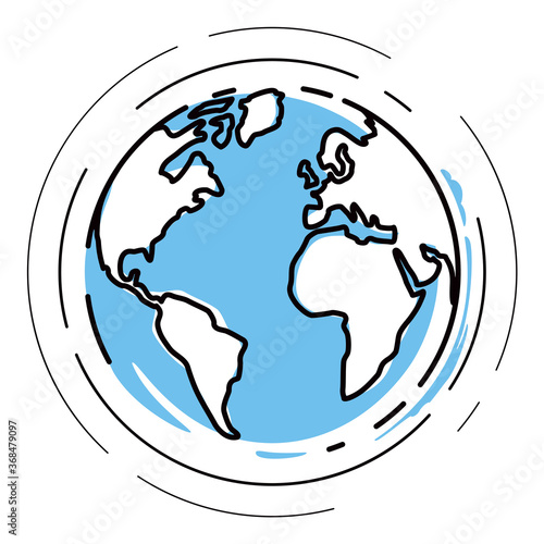 GLOBE TERRESTRE DESSINÉ