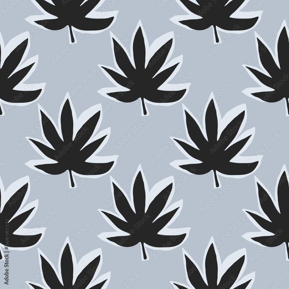 Seamless pattern with marijuana. Ganja leaves endless wallpaper. Seamless pattern with marijuana. Ganja leaves endless wallpaper.