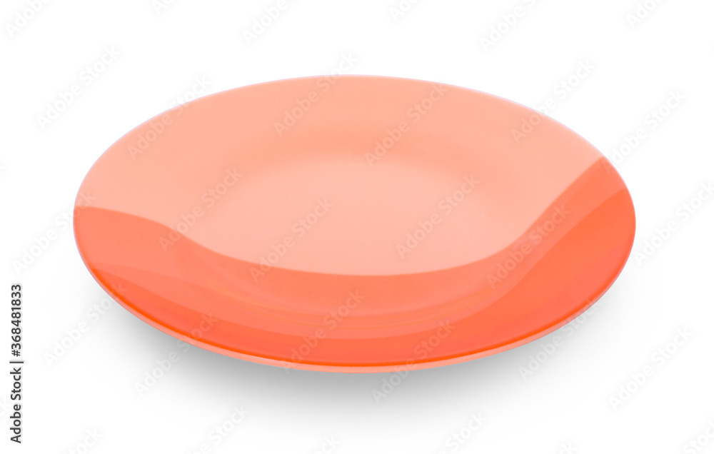 empty plate on white background.