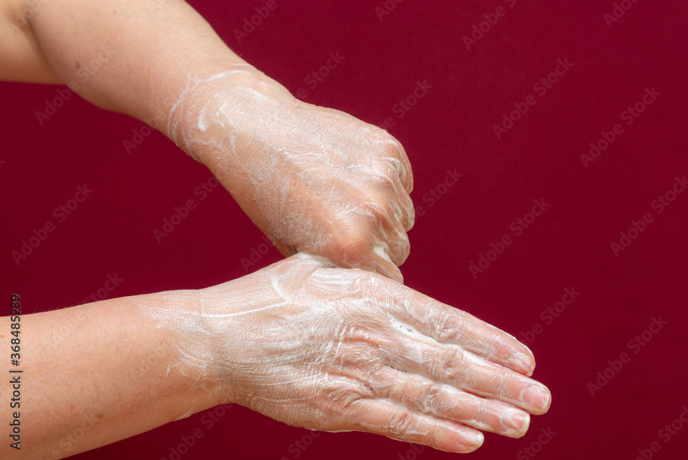 Side view Wash your hands. Health cleanliness concept. Side view Wash your hands. Health cleanliness concept.