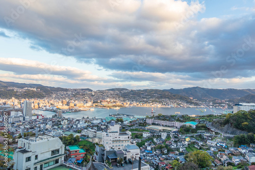 Nagasaki Night View from Mt. Inasa (Inasayama) in Nagasaki, Japan