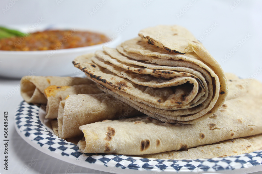 Homemade fresh wheat flour chapati,roti or Indian flatbread Stock Photo Adobe Stock