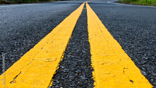 yellow lines on the road