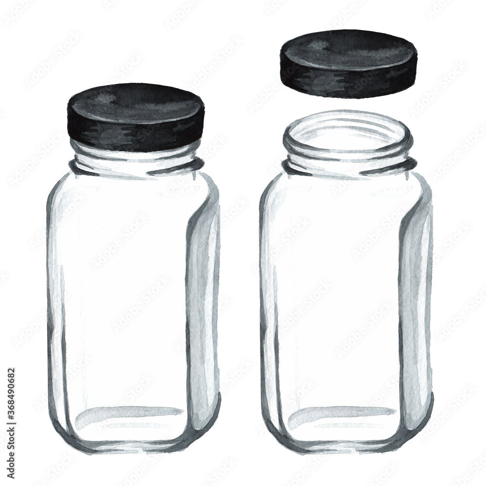 Empty glass jar with a lid Empty glass jar with a lid