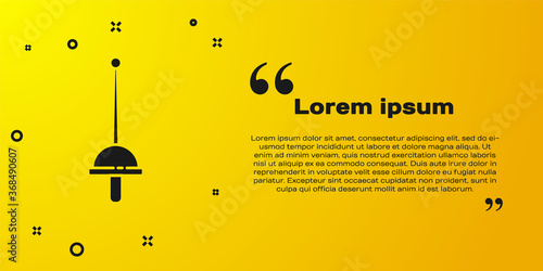 Black Fencing icon isolated on yellow background. Sport equipment. Vector Illustration.