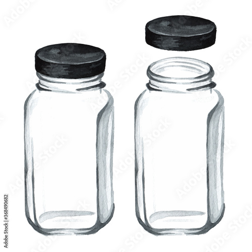 Empty glass jar with a lid